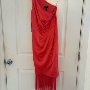 SALE!! 🔥NWT- Adrianna Papell Asymmetrical Salmon-Melon-colored Dress, 4